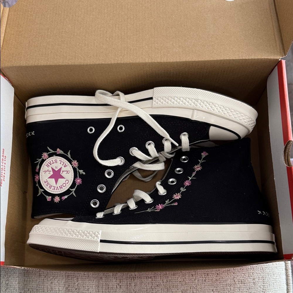Converse Women's Black and White High-Top Sneakers